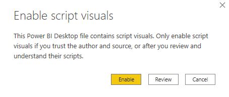 Enable script visuals